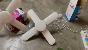 หลอดไฟ LED 75W-120W ทรงใบพัด 4 ใบพัด (multicolour) ส่องสว่างเป็นแบบแสงผสมกัน มี 4 ใบพัด ปรับได้ 3 ระดับ พับเก็บได้ ประหยัดพลังงาน ของตกแต่งห้อง