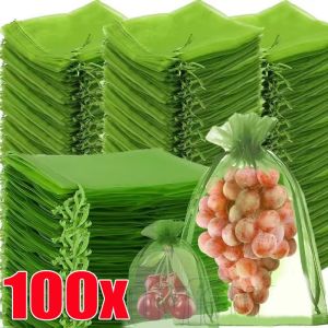 100pcs Grapes Fruit Protection Bags / Plant Grow Bag Anti-Bird Netting Mesh Bag / Non-woven Protection Frost Pouch Vegetable Plant Covers