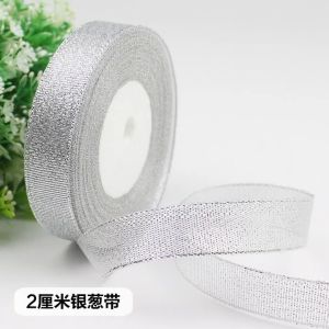 Dây Ruy Băng Kim Tuyến 2 cm (cuộn 22m) trang trí hoa khô decor làm nơ gói quà sang trọng