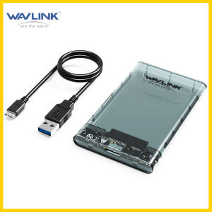Wavlink 2.5 inch USB 3.0 External Hard Drive Enclosure USB3.0 to SATA Portable Clear Hard Disk Case for 2.5 inch SATA HDD SSD Transfer Rate Up to 5Gbps SSD Up to 2T Solid State Drive Enclosure Supports Standard 2.5" 7mm/9.5mm SATA HDD