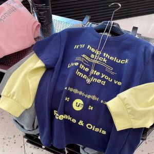 Fashion Korean Style Letter Patchwork T-shirt