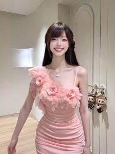 CHANGTONG | Elegant and Unique Off-shoulder Floral Dress Summer