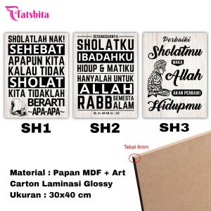 TATSBITA Pajangan Hiasan Dinding Dekorasi Wall Decor Quotes Tentang Sholat Dalam Islam Ukuran 30x40cm