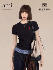 เสื้อยืดแขนสั้นผู้หญิง a MI NERS 25 ชิ้น ทรงเข้ารูป เสื้อชั้นใน ครึ่งแขน ขอบลูกไม้ ทรงเข้ารูป ทรงเข้ารูป แขนสั้น คอกลม