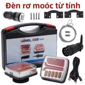 Đèn Hậu Xe Tải LED Từ Tính Không Dây 12V/24V IP65 Chống Nước Sạc Nhanh Đa Chức Năng Phanh Lùi