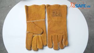 Găng tay hàn Everest EW14 Bao tay hàn da bò chống cháy chịu nhiệt tia lửa văng bắn lớp lót cotton chống hầm bí găng tay bảo hộ