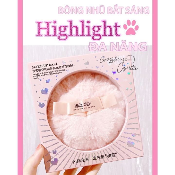 Bông phấn bắt sáng nhũ highlight MACK ANDY, nhũ bắt sáng lấp lánh ...