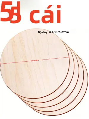 5 Miếng Đĩa Gỗ Tròn 6 Inch Chưa Hoàn Thiện Dùng Cho Đồ Thủ Công DIY Làm Vòng Tròn Gỗ Làm Biển Treo Cửa & Dự Án Đốt Gỗ
