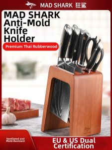 Mad Shark | Premium Wooden Knife Holder