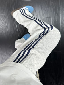 plus Size American Style Striped Sport Pants Mens Loose Straight Leg Casual Trousers for Students Spring Autumn Season