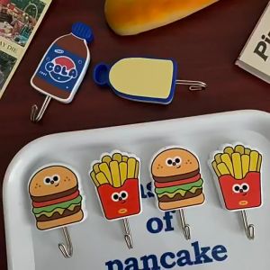 Cute Fast Food Favorites French Fries/Burger/Soda Stick On Wall Hooks