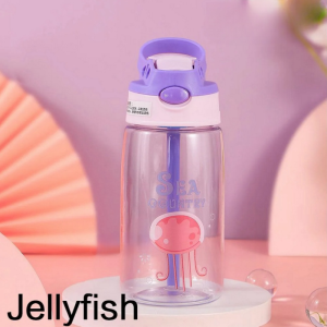 Kids Water Bottle 14 oz BPA-Free Spill-Proof Straw For School Travel & Picnic Reusable Sipper Cup for Boys & Girls For Outdoor