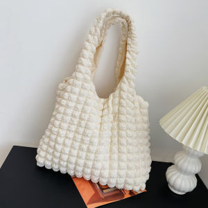 2023 New Fashionable Tote Bag for Women Casual Fabric Single Shoulder Bag Japanese and South Korean Style Pure Color Leisure Shopping Bag for Youth