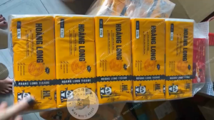 Lốc khăn giấy rút Hoàng Long 4 lớp 500 tờ (5 gói/lốc tặng gói nhỏ)