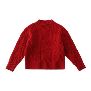 เสื้อสเวตเตอร์สีแดงสำหรับครอบครัว ชุดถ่ายภาพในห้องถ่ายภาพ ชุดปีใหม่ ชุดแฟชั่นครอบครัว 4 คน ชุดแฟชั่นฤดูใบไม้ร่วง/ฤดูหนาว