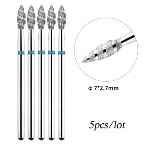 5Ps Tornado Diamond Nail Drill Bit Russian Pre-treated Nail Art Drill Milling Cutter for Manicure Rotary Bits Cuticle Clean Tool