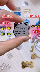 [Hỏa tốc] Thẻ tên chó mèo chất liệu inox khắc theo yêu cầu - Pettag Mozzi