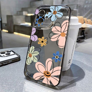 เคสใสลายดอกไม้สำหรับ iPhone 17 Pro Max เคส iPhone 11 15 12 13 14 17 Pro Max เคส 17 Air 17proMax 17 ฝาหลังกันกระแทก