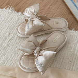 Dép Vải Lanh Cotton Mềm Mại Có Nơ Bướm Nhẹ Chống Trượt Mùa Hè 2024 Dép Vải Lanh Cotton Thoải Mái Cho Nữ Dép Vải Lanh Cotton