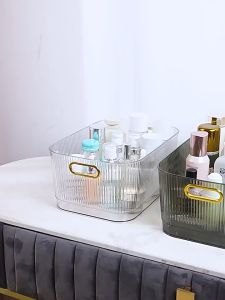 Light Luxury Desktop Storage Box with Lid Mask Skin Care Cosmetic Organizer Transparent Acrylic Sundries Storage Basket