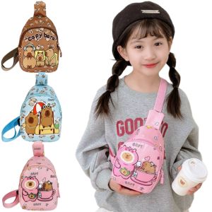 Cute Capybara Shoulder Bag Mini Storage Bag Cartoon Chest Bag Home Decoration Messenger Bag Coin Purse for Kids