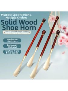 MOLORE | Ergonomic Long Handle Wooden & Brass Shoe Horn