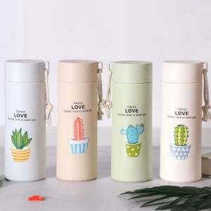 Bình Nước Thuỷ Tinh Cactus Love Bọc Nhựa Giữ Nhiệt Lõi Thuỷ Tinh 400 Ml - BGN08