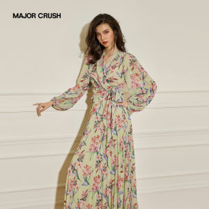 Slimming and Fashionable Long Sleeve Printed Suit Dress