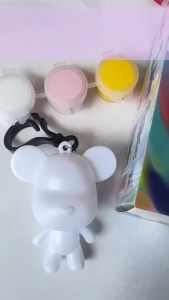 พวงกุญแจหมี diy ระบายสีเอง ของเล่นศิลปะ สำหรับเด็ก 3 ขวบขึ้นไป ของเล่นdiy งานฝีมือ ตุ๊กตาหมีพวงกุญแจ