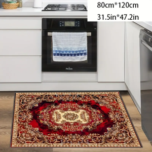 VIKAMA Retro European-Style Floor Mat Non-Slip And Durable Living Room Carpet Bedroom Bedside Floor Mat Home Decoration