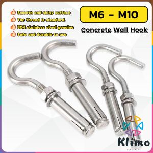 KLIMO Heavy Duty Concrete Hook 304 Stainless Steel M6 M8 M10 Expansion Screw Hooks