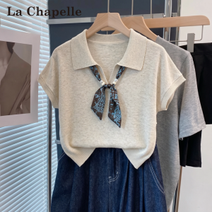 La Chapelle | Old Money Style Polo Collar T-shirt Womens Casual