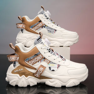 Mens Casual Sport Shoes 2025 New Autumn Fashion Brand All-Match Rotating Buckle Anti-Slip Heightening Dad Trendy Shoes