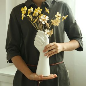 Hand-Shaped Silicone Mold for Modern Flower Vase Cement Concrete Planter Pot Pen Holder Plaster Resin Crafting DIY Home Deco