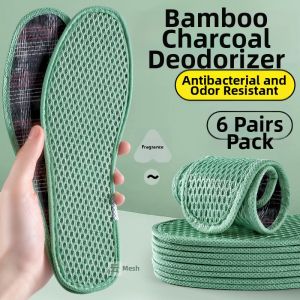 FUYOU | Anti-Odor Bamboo Charcoal Sweat Absorption Herbaceous Fragrance Refreshing Breathable Insoles for Leather Shoes