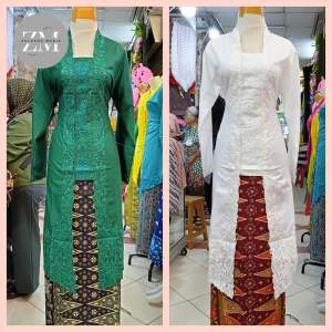 SETELAN KEBAYA TUNIK KUTUBARU BORDIR SENADA SIZE JUMBO M-5L / KEBAYA TRADISIONAL