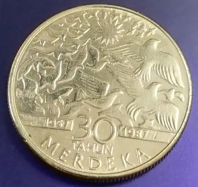 1987 Malaysia 30 years Merdeka Rm1 old coin