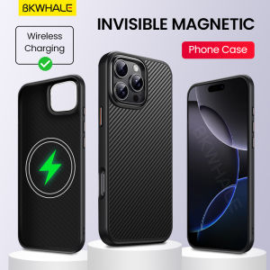 BKWHALE Invisible magnetic phone case For iPhone 17 Pro Max 17Air 16 Pro Max 16 Plus 16e 15 Pro Max 14 Pro Max 15 Plus 13 Pro Max 12 Pro Max Fiber textured protective back cover