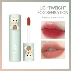 VEDO 💕COD CUODUI Cute Bear Matte Lip Mud Lipstik Yang Melembapkan Tidak Lengket Dan Tidak Luntur