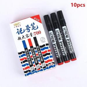OUHOE | ۞ 10Pcs Waterproof Oil-based Marker Pen Quick Dry Black Blue Red Ink Permanent For Metal Glass Stationery Art School Supply