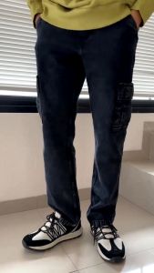 Superego Celana Cargo Jeans Pria Size 28-38 Loose Fit Long Pants Denim Snow Black SCPDW01D