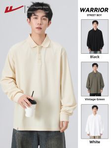 Warrior | Mens Long Sleeve Spring Autumn Stylish Collared Polo Shirt