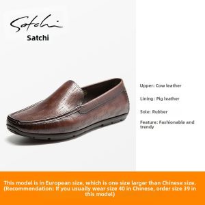 Summer Breathable Mens Casual Shoes Cow Leather