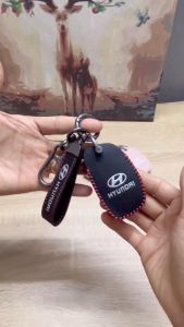 Ốp Da Chìa Khóa Xe Hyundai i10 Accent Elantra Creta Venue Stargazer X Tucson Santafe Palisade Da Màu Nâu Và Đen