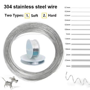 1pcs 1-100 Meters 304 Stainless Steel Soft/Hard Wire Diameter 0.02-3mm Single Strand Lashing Soft Iron Wire Rustproof