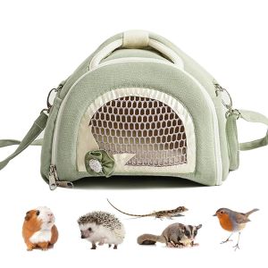 FDGED สะดวกสบายสบายๆ กระเป๋ากลับบ้านหนูแฮมสเตอร์ ที่จับแบบถือ ระบายอากาศได้ระบายอากาศ กระเป๋าใส่สัตว์เลี้ยงขนาดเล็ก ง่ายต่อการพกพา กระเป๋าด้านข้าง กระเป๋าหนูแฮมสเตอร์กลางแจ้ง หนูตะเภา