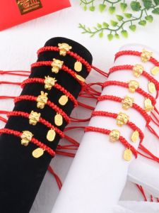 สร้อยข้อมือเชือกสีแดง12ตรทำงานถักด้วยมือสไตล์เกาหลีสร้อยข้อมือปีนักษัตร12ตรทำโชคปีนักษัตรคู่รักที่นิยมในโลกออนไลน์