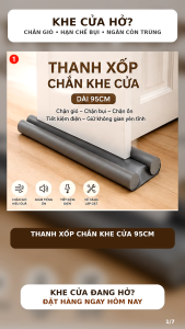 Thanh xốp chắn khe cửa dài 95cm | Chắn gió - Chắn bụi - Chắn ồn | Tiết kiệm điện - Giữ không gian yên tĩnh | Giảm tiếng ồn | Tiết kiệm điện | Đè nặng lắp đặt
