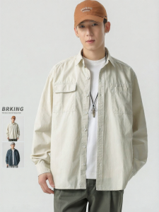 Wood soon | Casual Workwear 100% Cotton Mens Long Sleeve Shirt