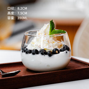 High Borosilicate Glass Cup Commercially Used Ice Americano Coffee Cup Oats Yogurt Bowl Dessert Cup Heat Resistant Ball Glass